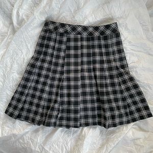 Black Grunge Plaid Skirt - High Waist